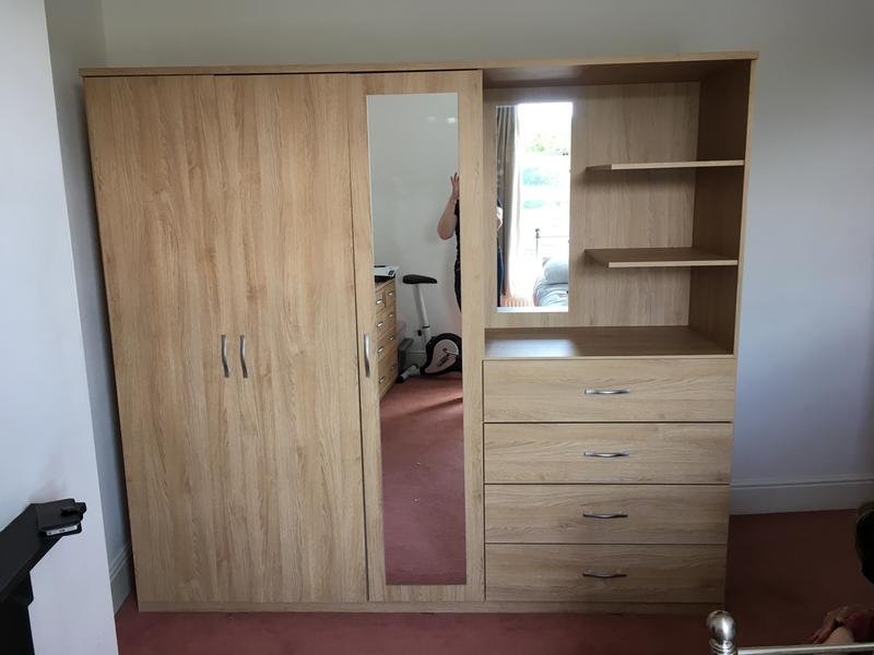 Peru 3 Door 4 Drawer Mirrored Combi Wardrobe Very Co Uk