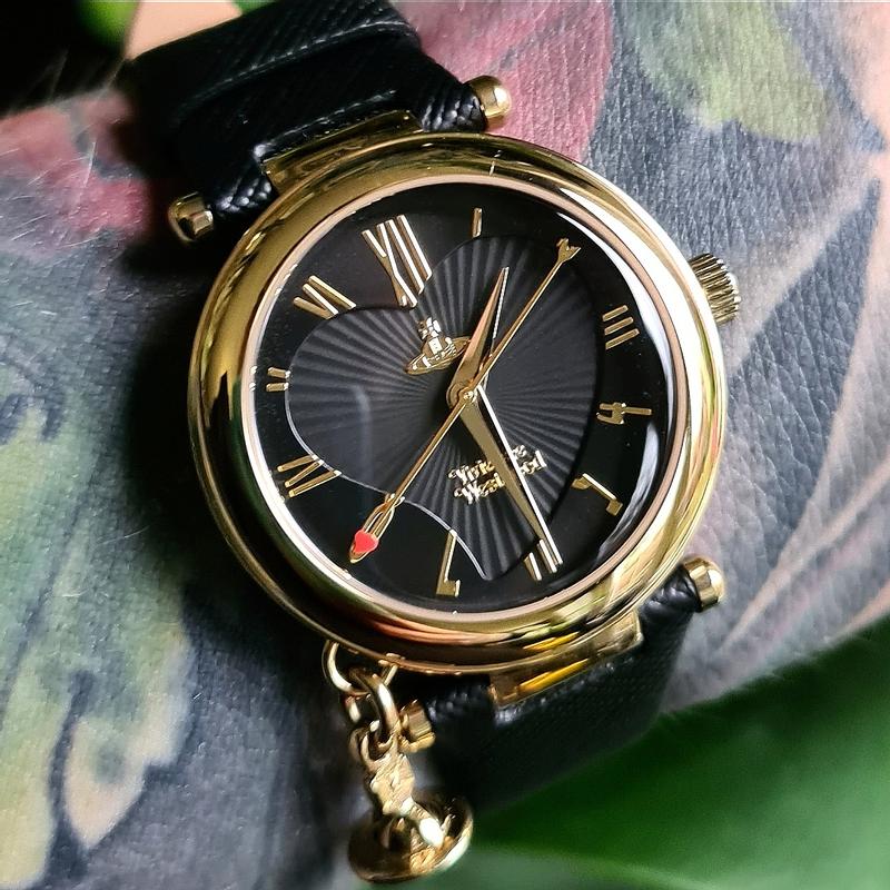 Vivienne Westwood Ladies Orb Heart Black and Gold Detail