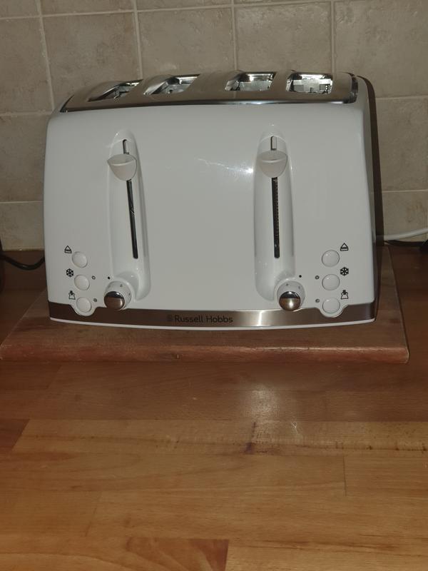 Russell Hobbs 26070 Honeycomb White 4-Slice Toaster