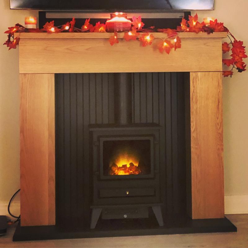 Adam Fires u0026 Fireplaces Innsbruck Oak Electric Fireplace Suite with Stove |  littlewoods.com