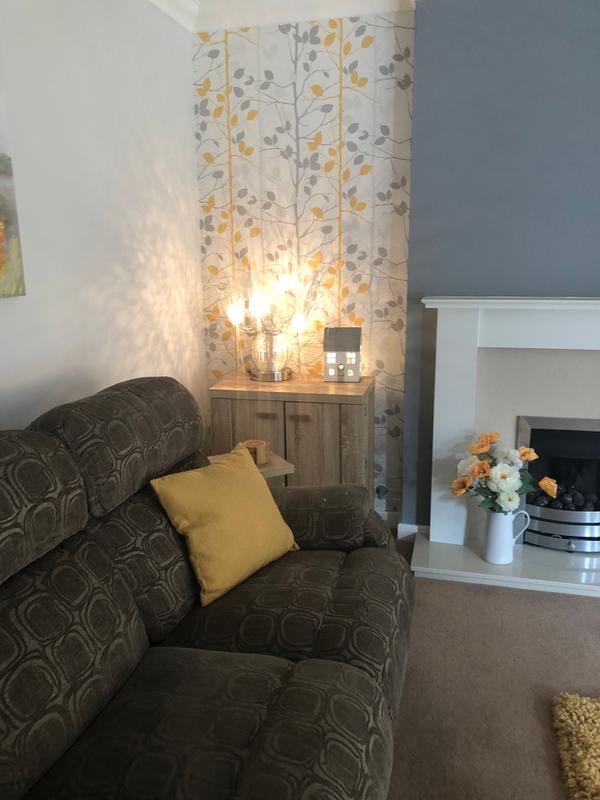 Featured image of post Grey And Mustard Living Room Wallpaper : The same is true if you&#039;re indecisive about wall color in your permanent home.