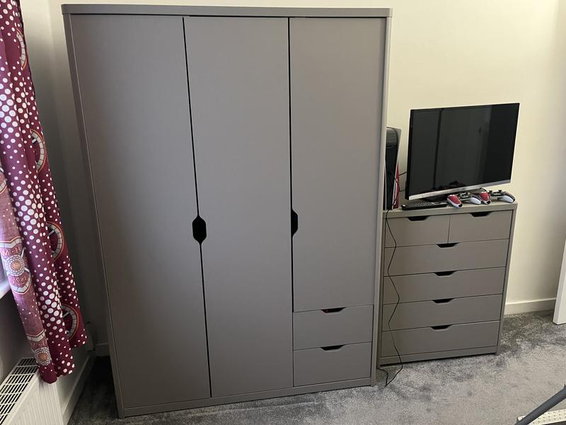 Very Home Aspen 3 Door 2 Drawer Wardrobe Grey Oak Effect very
