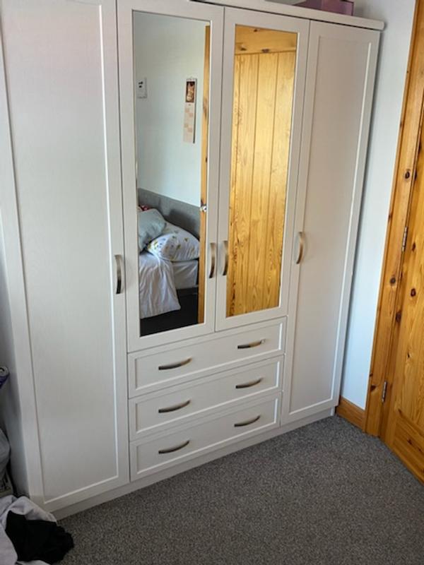 Camberley 3 door 3 store drawer mirrored wardrobe