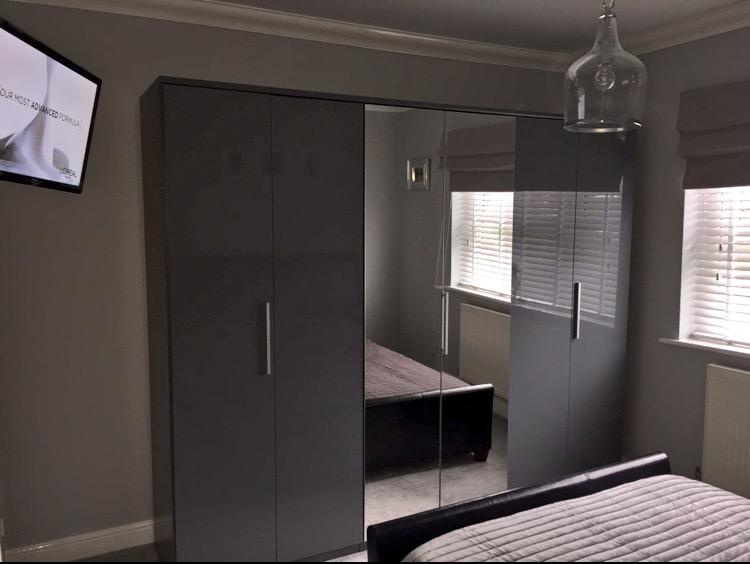 Prague Gloss 6 Door Mirrored Wardrobe Littlewoods Com