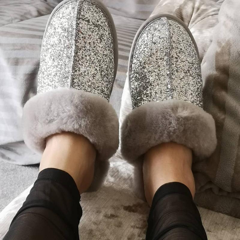 silver glitter ugg slippers