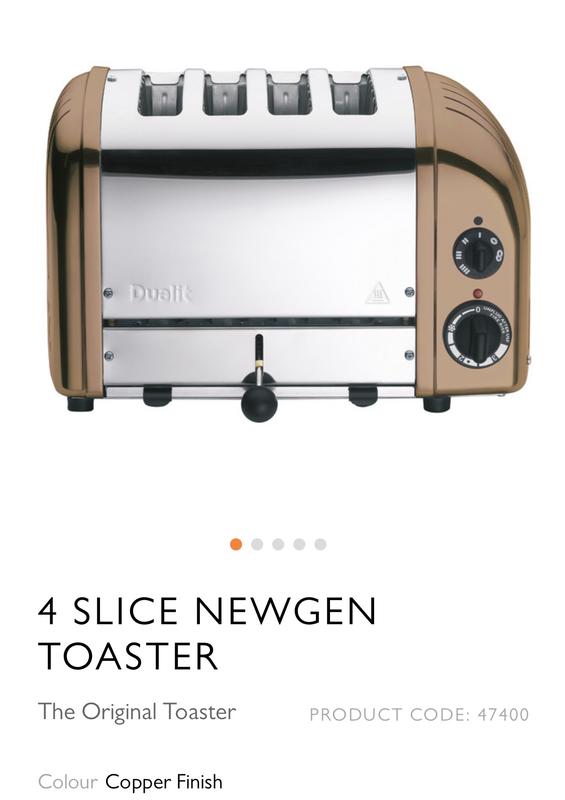 Dualit copper outlet toaster 4 slice