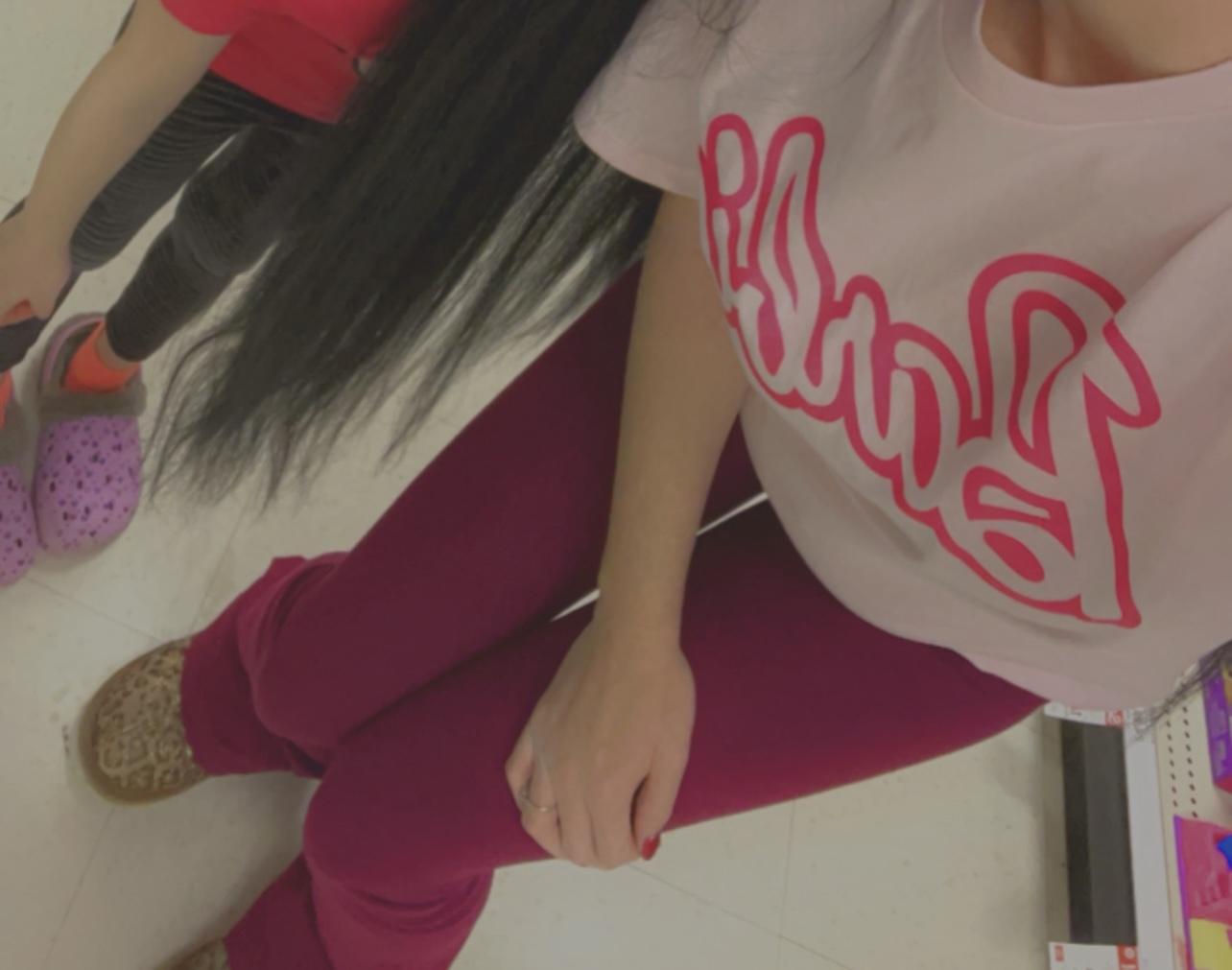 Buy Pink Cotton Foldover Flare Leggings online in Dubai